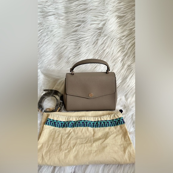 Elegant Taupe Tory Burch Handbag